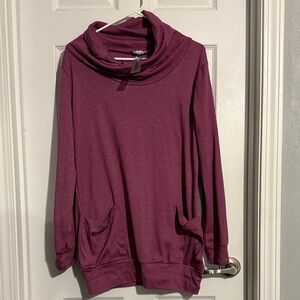 Elegant Plum Cowl Neck